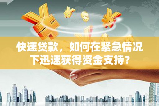 玛纳斯快速贷款，如何在紧急情况下迅速获得资金支持？