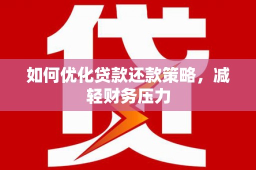 玛纳斯如何优化贷款还款策略，减轻财务压力