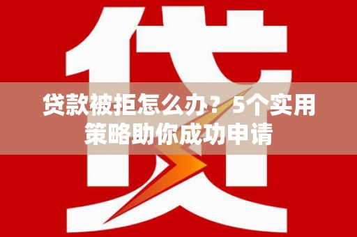 玛纳斯贷款被拒怎么办？5个实用策略助你成功申请